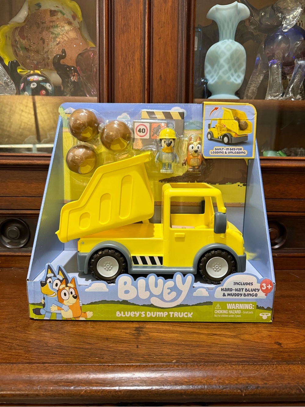 Bluey Dump Truck Playset w/ Bluey & Bingo Figures, Mud Balls, Stickers 3+
